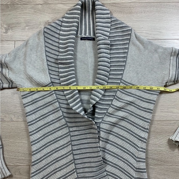 Banana Republic Grey Striped Long Thick Knit Cardigan - Picture 9 of 10